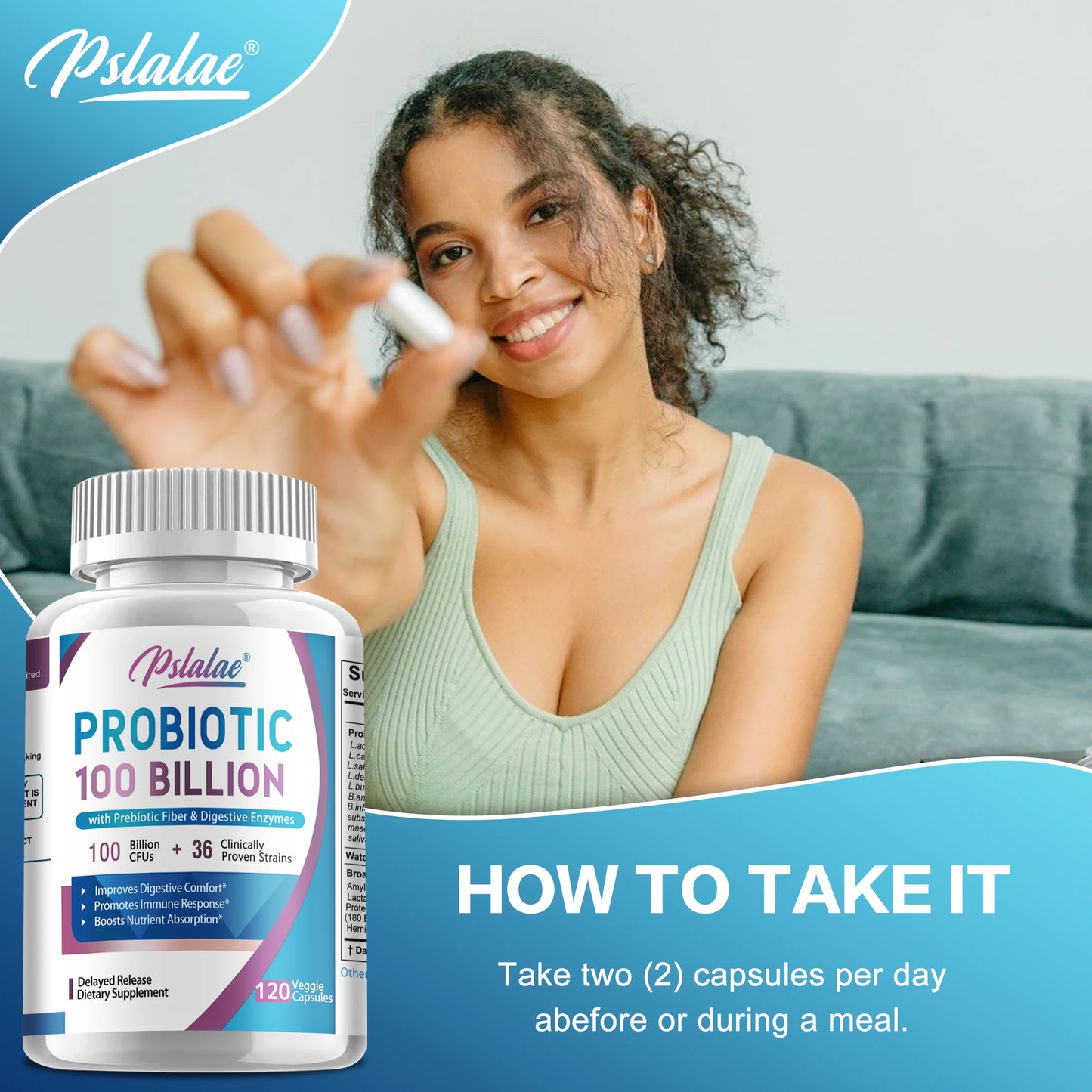 Probiotics 100 Billion - Help with Intestinal Health, Nutrient Digestion, Weight Management, Bloating Relief, Calorie Control