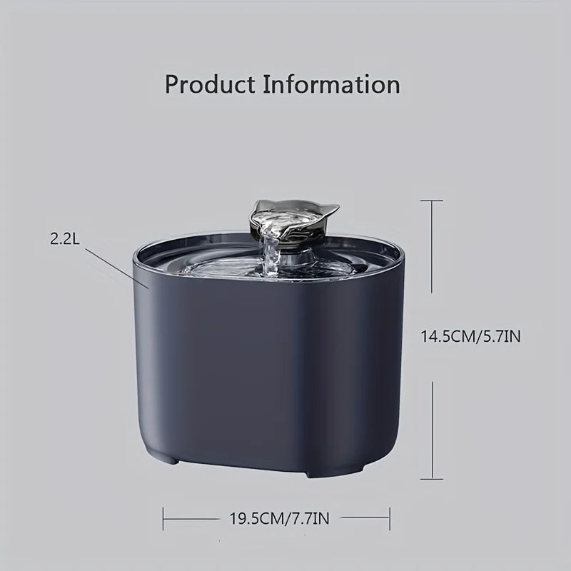 Dog/Cat 1pc 2.2L Pet Water Fountain - Fountains with Automatic Water Dispenser, Fresh and Filtered Drinking Water, and Whisper Qu