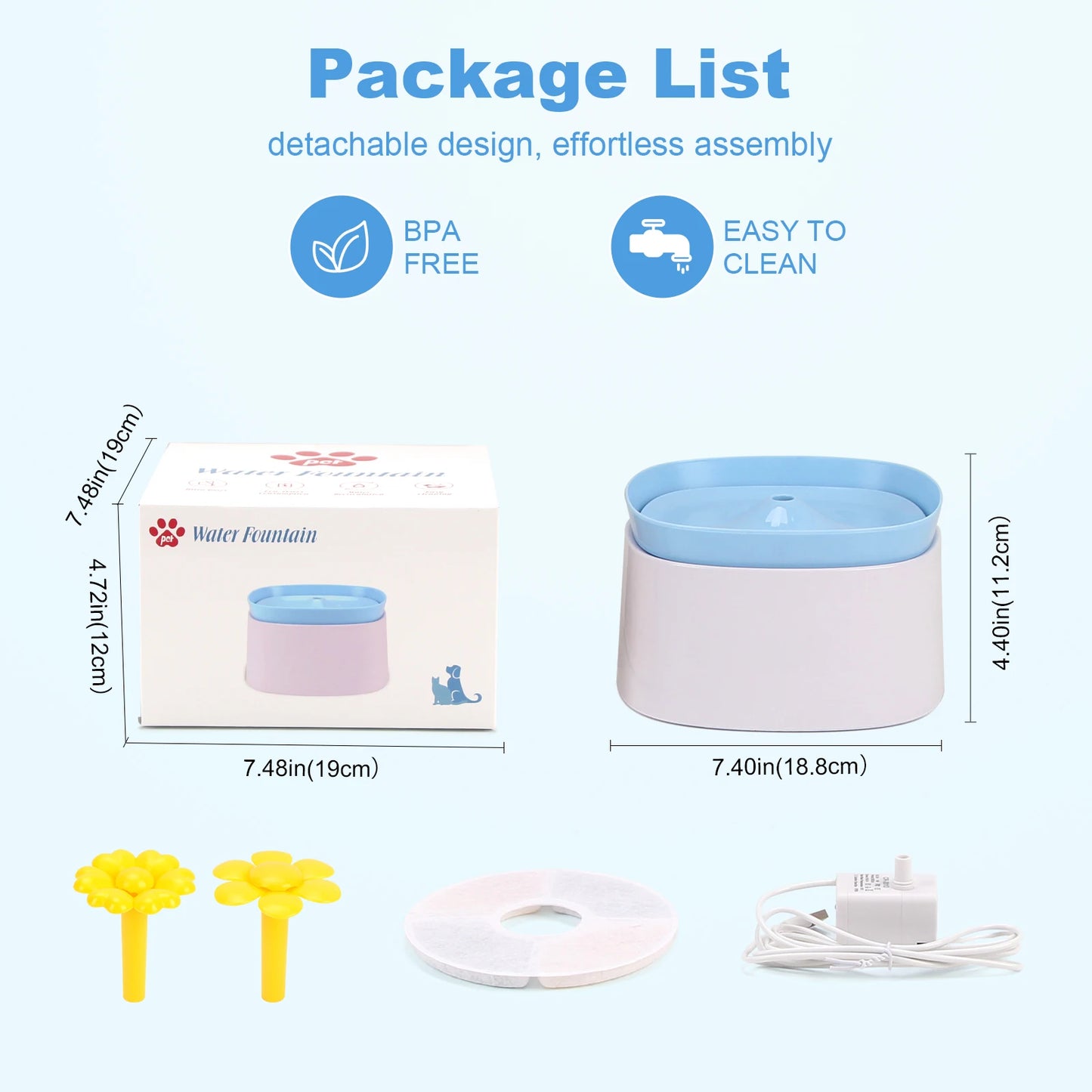 Pet Water Dispenser Low Decibel Cat Dog Automatic Water Dispenser with NozzleElectric Recirculate Filtring Drinker Pet Supplies