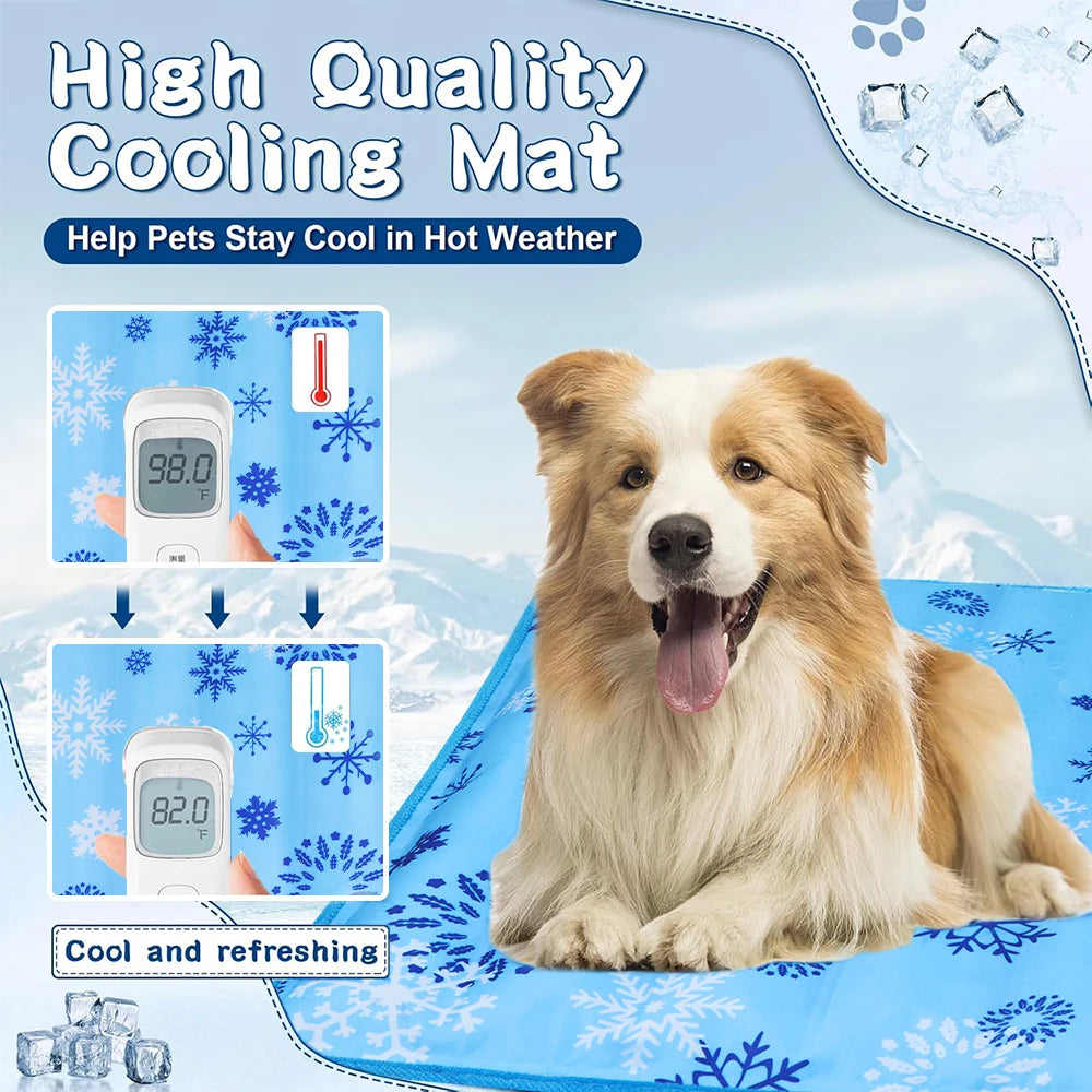 Premium Pet Cooling Mat Water-filled Ice Pad Instantly Cools Dog Portable Keep Your Pet Cool Summer for Dogs Cats Indoor Outdoor