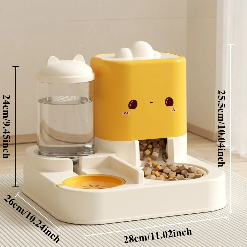 Cat Automatic Feeder Cute Smiling Feeding and Water Dispenser New Pet Supplies Suitable for Both Cats and Dogs