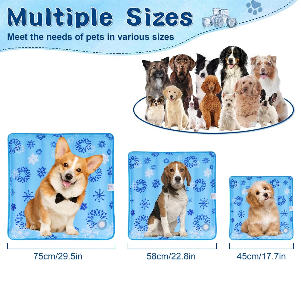 Premium Pet Cooling Mat Water-filled Ice Pad Instantly Cools Dog Portable Keep Your Pet Cool Summer for Dogs Cats Indoor Outdoor