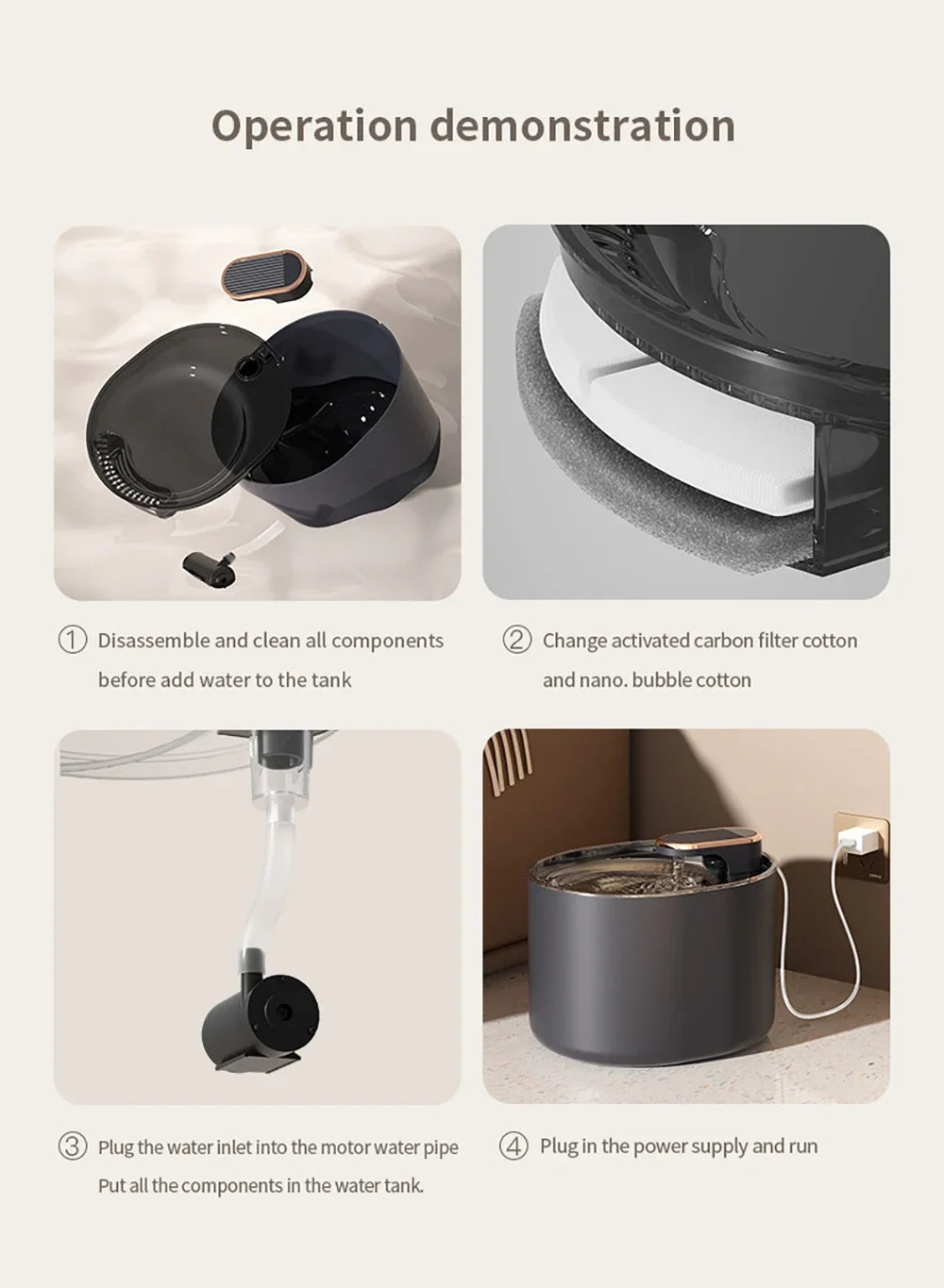 Dog/Cat Water Fountain 3L Automatic Water Dispenser with LED Light Ultra Silent Pet Drinking Water Fountain Automatic Pet Feeder