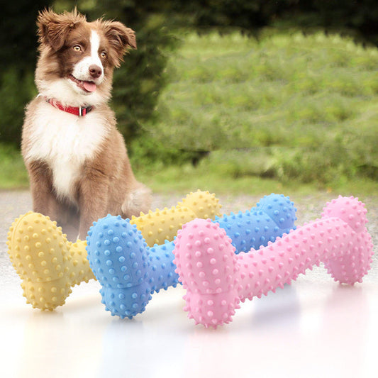 Dog Milk Flavor Prickly Bone Shaped Teething Toy