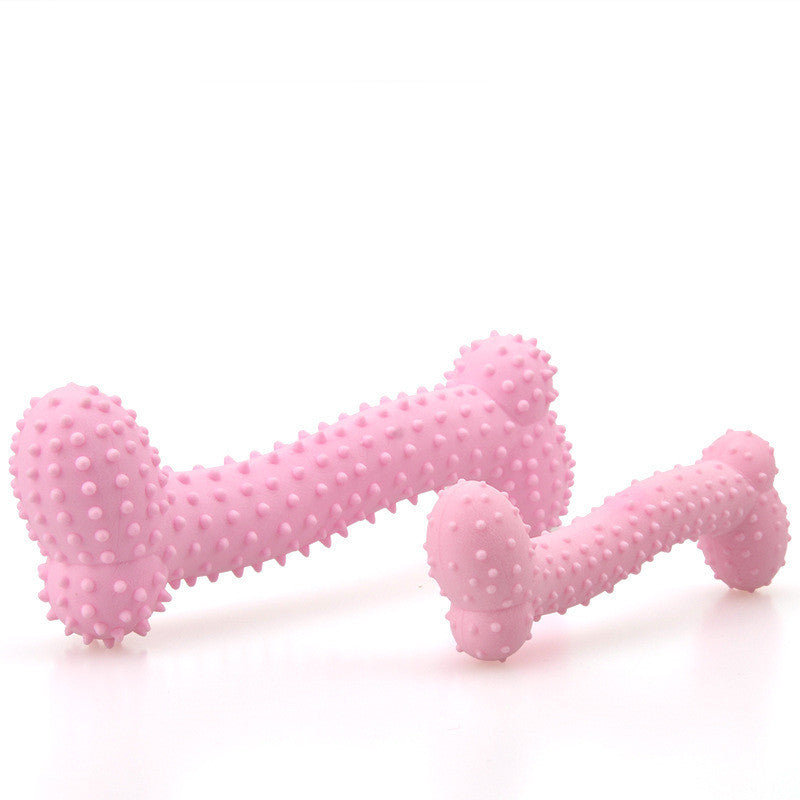 Dog Milk Flavor Prickly Bone Shaped Teething Toy