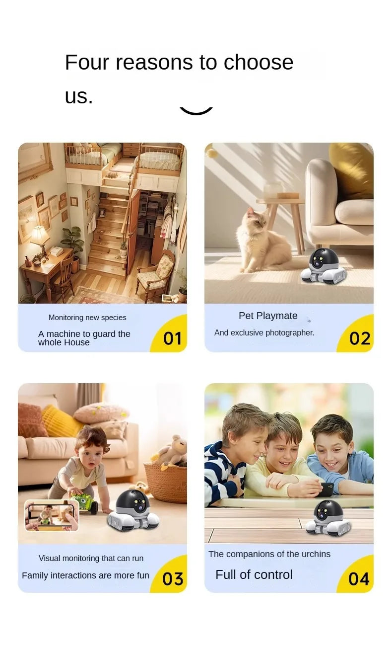 Smart Dual Lens IP Dome Robot Camera Full Color AI Humanoid Detection Two-way Audio Home Security CCTV Baby Pets Monitor New