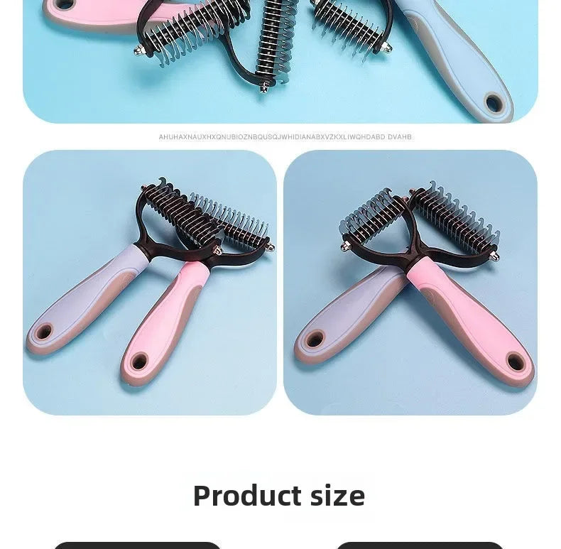 Pet Dogs Deshedding Grooming Brush Professional Dog Hair Remover Pet Fur Knot Cutter Puppy Cat Comb Brushes Shedding Supplies