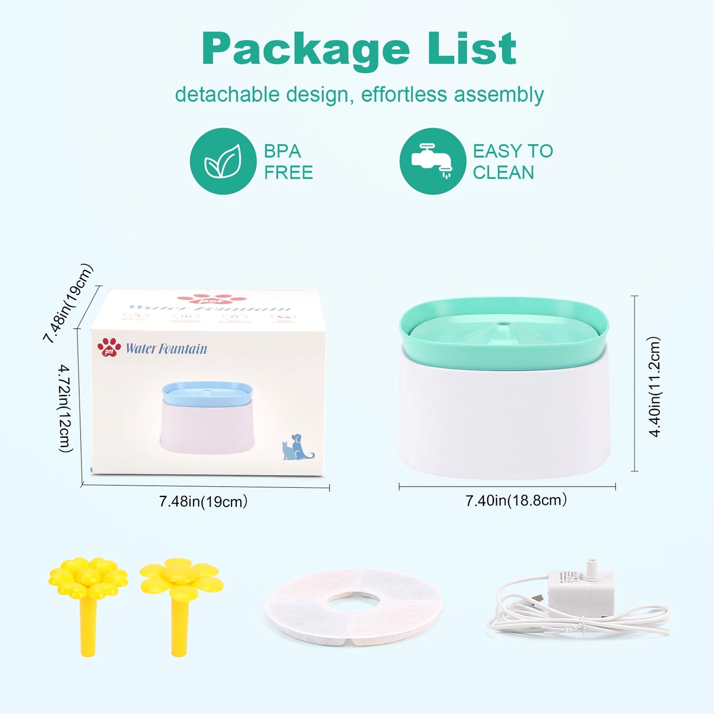 Pet Water Dispenser Low Decibel Cat Dog Automatic Water Dispenser with NozzleElectric Recirculate Filtring Drinker Pet Supplies