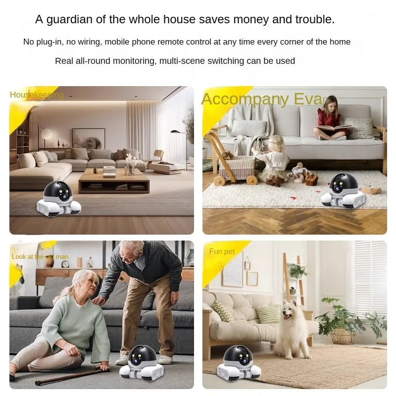 Smart Dual Lens IP Dome Robot Camera Full Color AI Humanoid Detection Two-way Audio Home Security CCTV Baby Pets Monitor New