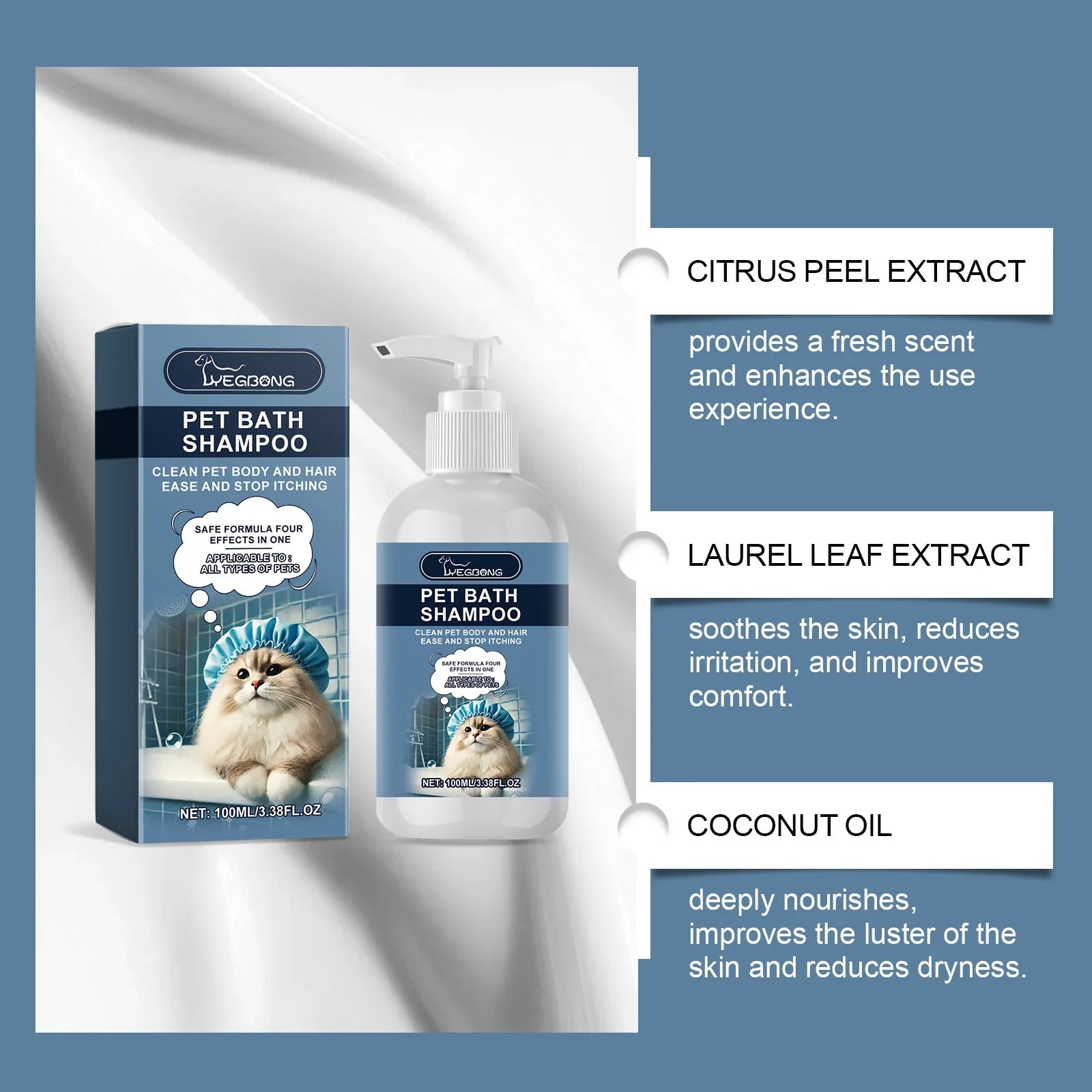 Cat and Dog Coconut Flavor Moisturizing Cleansing Bath Shower Gel Gentle Shampoo