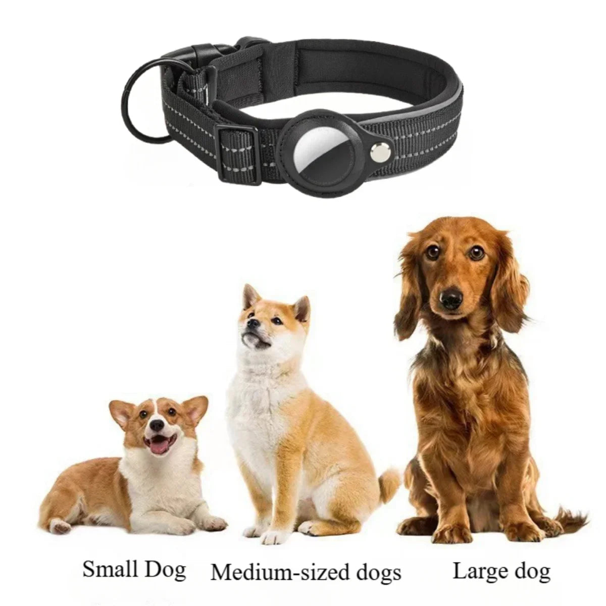 AirTag Reflective Dog Collar Padded