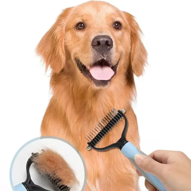 Pet Dogs Deshedding Grooming Brush Professional Dog Hair Remover Pet Fur Knot Cutter Puppy Cat Comb Brushes Shedding Supplies