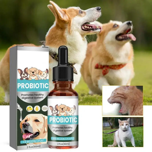 Pet Probiotic Drops 60ml Non-Greasy Mild Digestive Enzyme For Dogs Professional Cat Probiotics Digestive Health Support Additive
