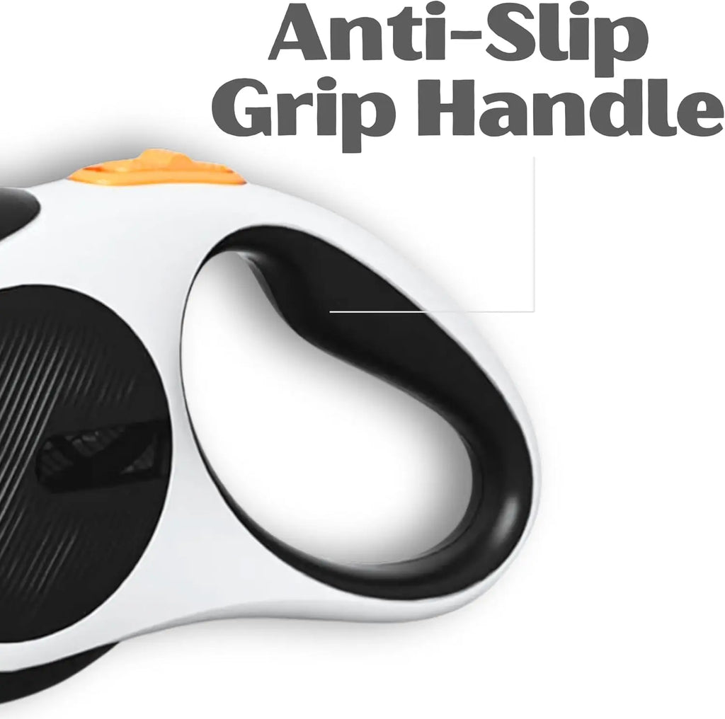 Retractable Dog Leash. Reflective Nylon Tape, Tangle Free, Anti-Slip Handle with One Button Control