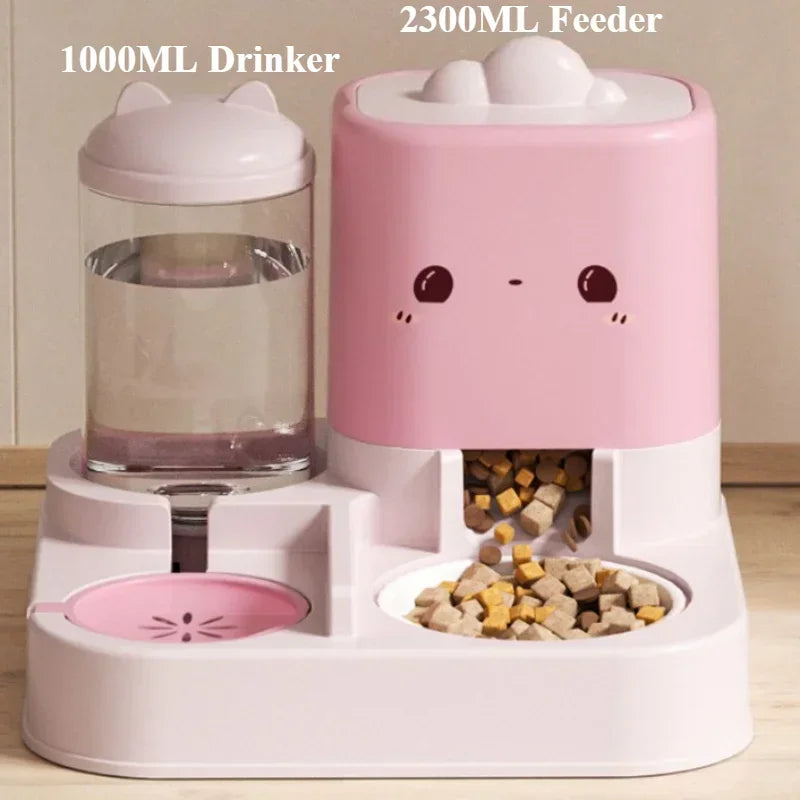Cat Automatic Feeder Cute Smiling Feeding and Water Dispenser New Pet Supplies Suitable for Both Cats and Dogs
