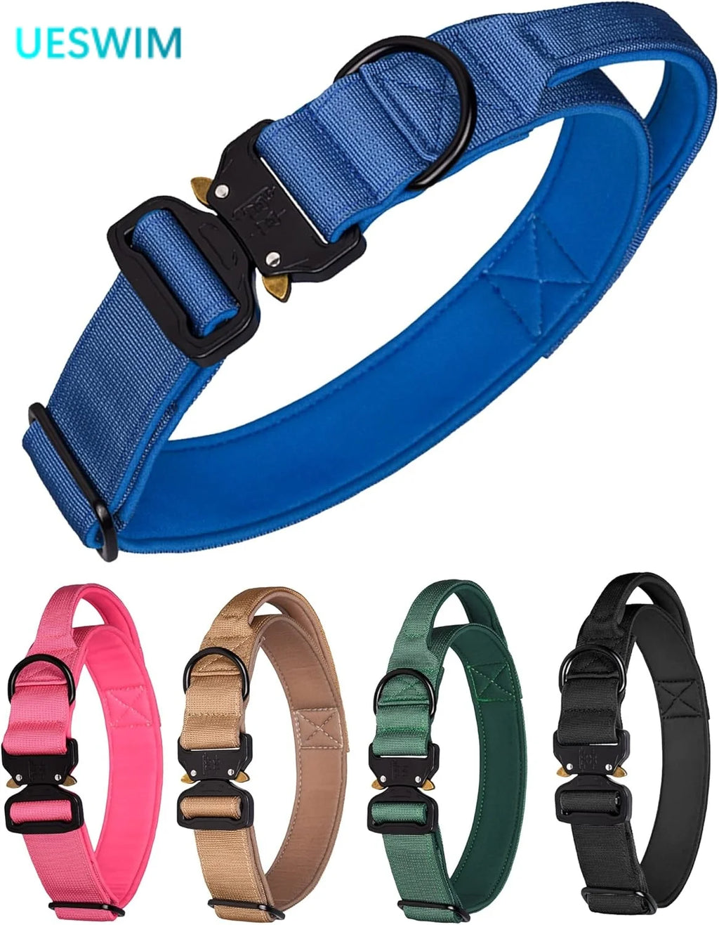 Heavy Duty Tactical Dog Collar – Adjustable Nylon with Metal Buckle, Durable & Comfortable.