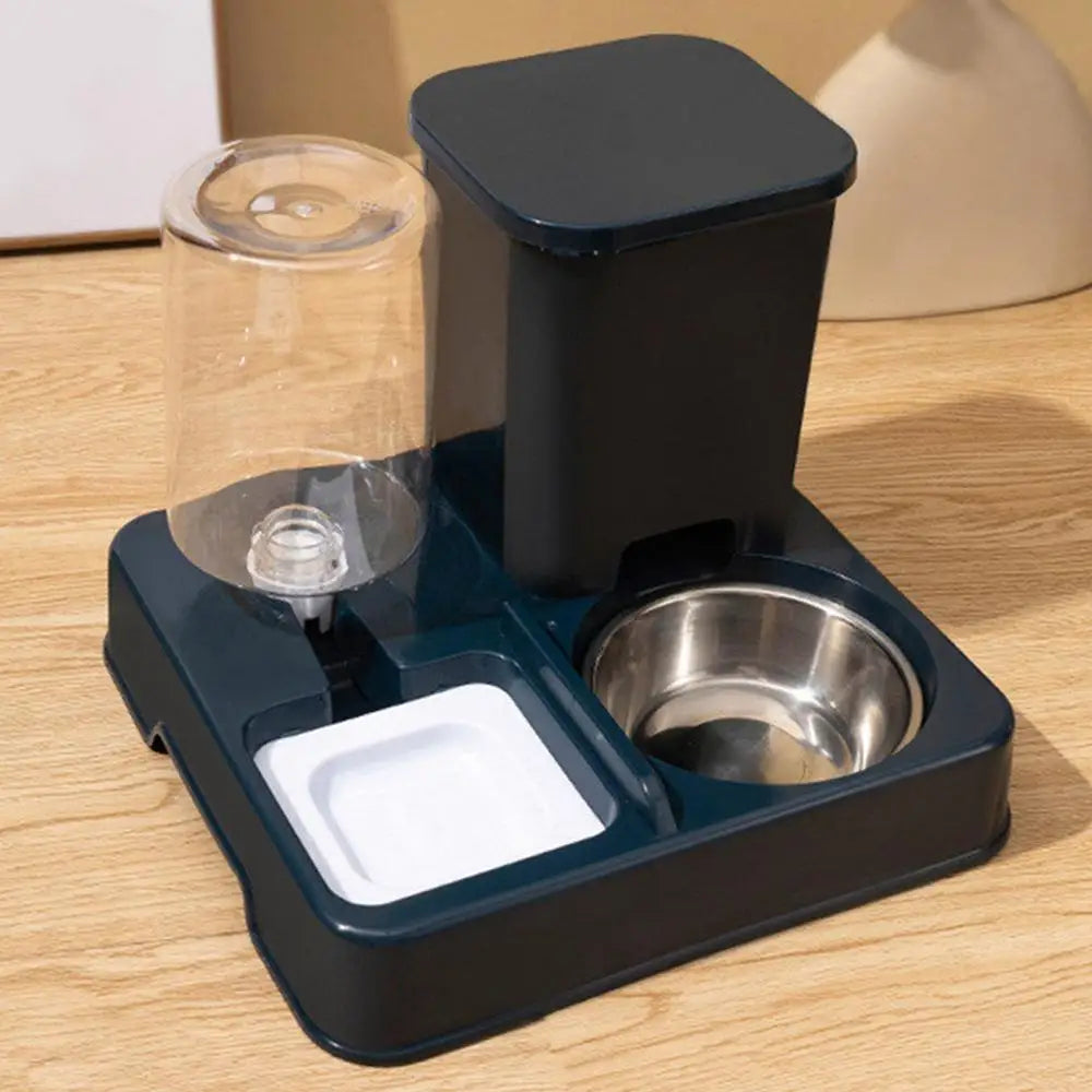 Automatic Cat Feeder Water Dispenser Set 2 In 1 Tilted Automatic Pet Food And Water Feeder Food Feeder And Waterer