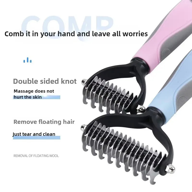Pet Dogs Deshedding Grooming Brush Professional Dog Hair Remover Pet Fur Knot Cutter Puppy Cat Comb Brushes Shedding Supplies