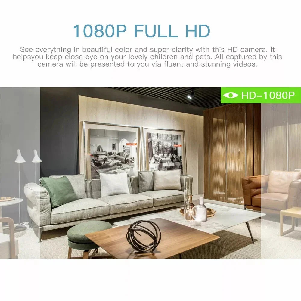 Smart Security Camera Mini Outdoor 1080P WiFi Night Vision Human Detection 2-Way Audio Cloud/SD Storage Camara Espia Smart Home