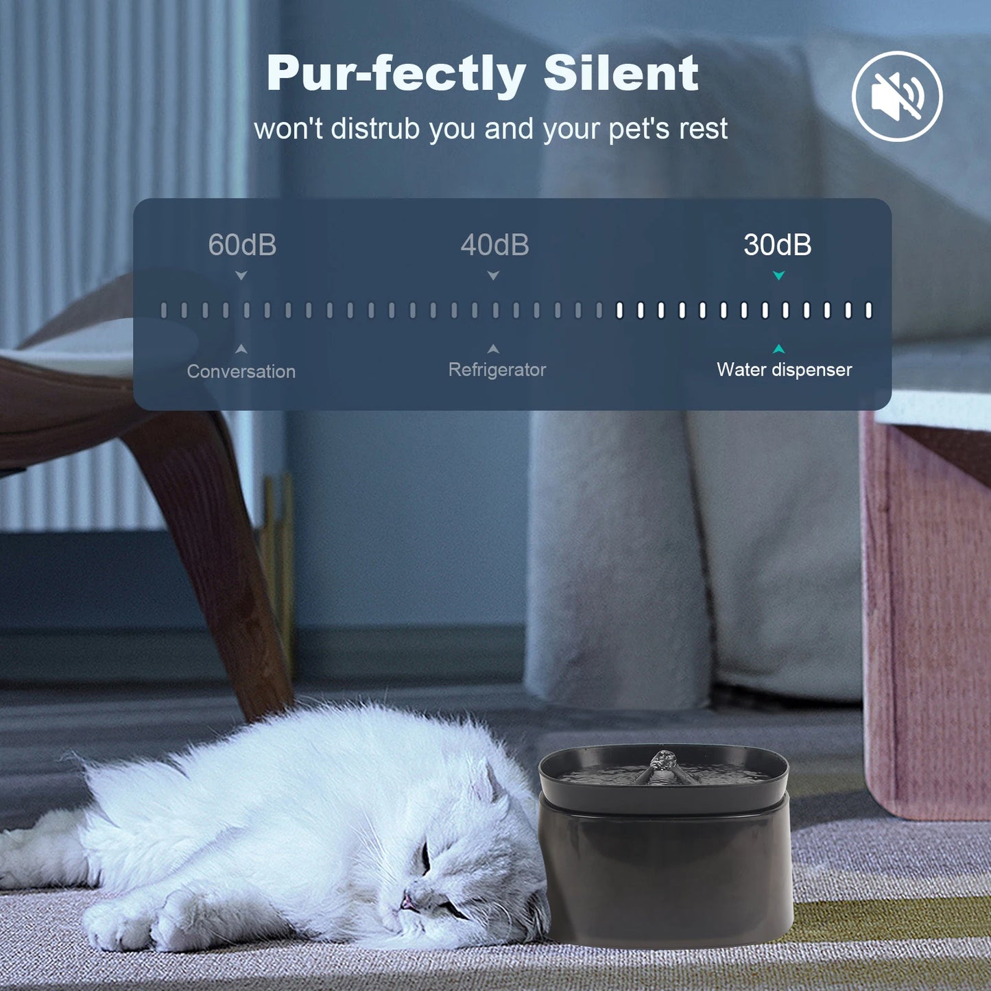 Pet Water Dispenser Low Decibel Cat Dog Automatic Water Dispenser with NozzleElectric Recirculate Filtring Drinker Pet Supplies