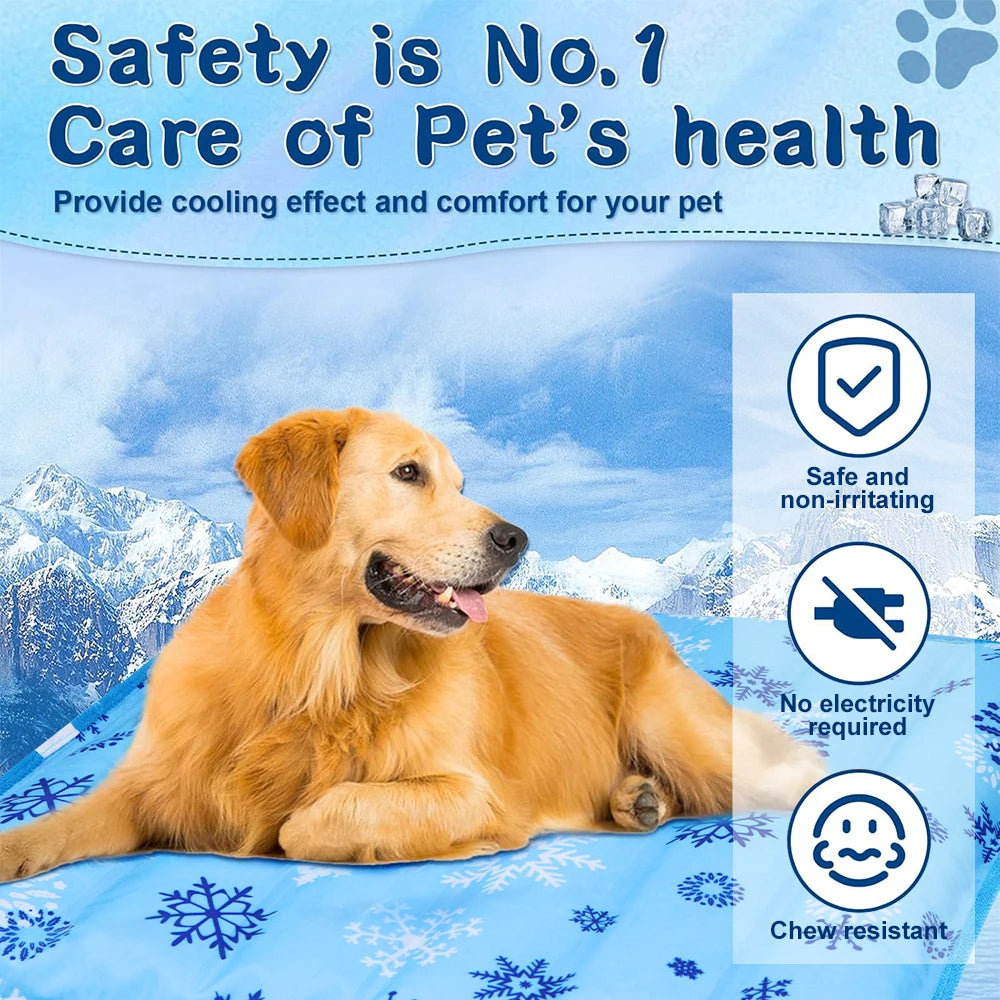 Premium Pet Cooling Mat Water-filled Ice Pad Instantly Cools Dog Portable Keep Your Pet Cool Summer for Dogs Cats Indoor Outdoor