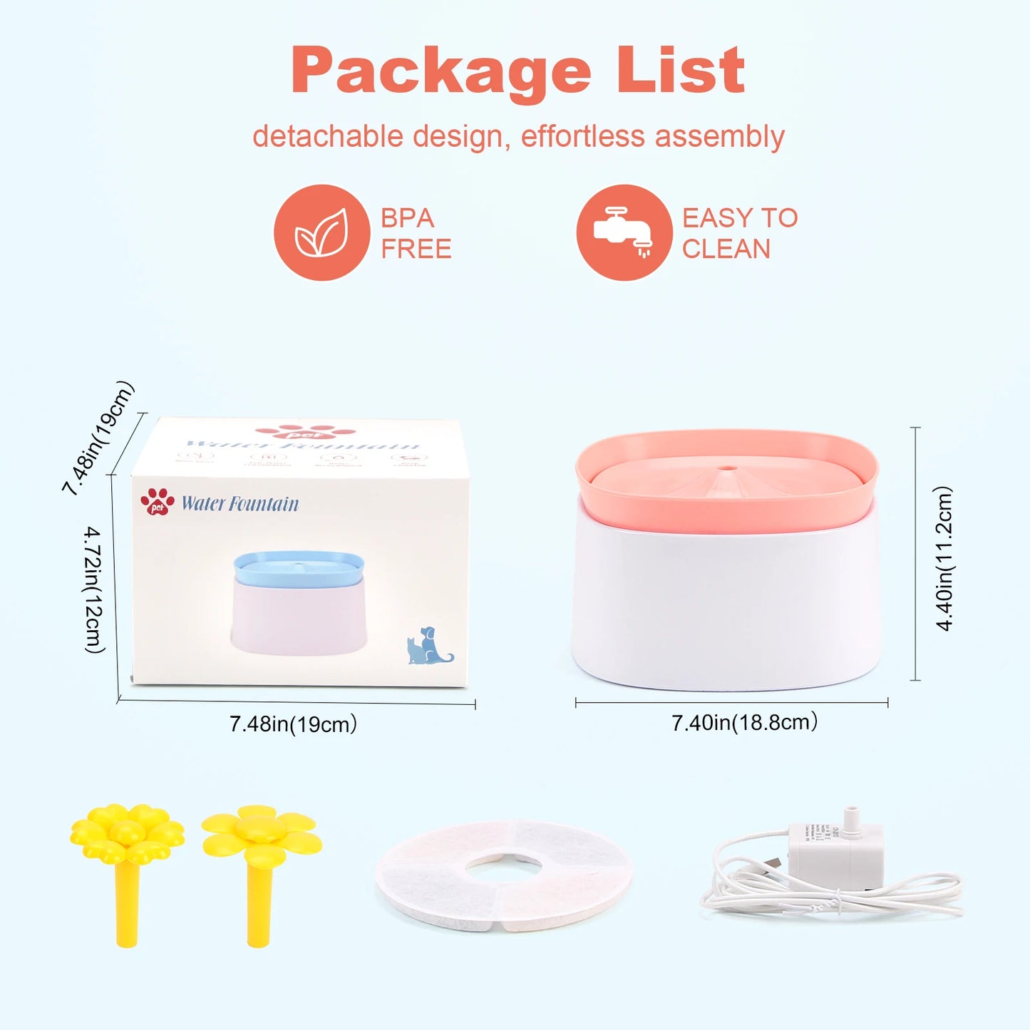 Pet Water Dispenser Low Decibel Cat Dog Automatic Water Dispenser with NozzleElectric Recirculate Filtring Drinker Pet Supplies