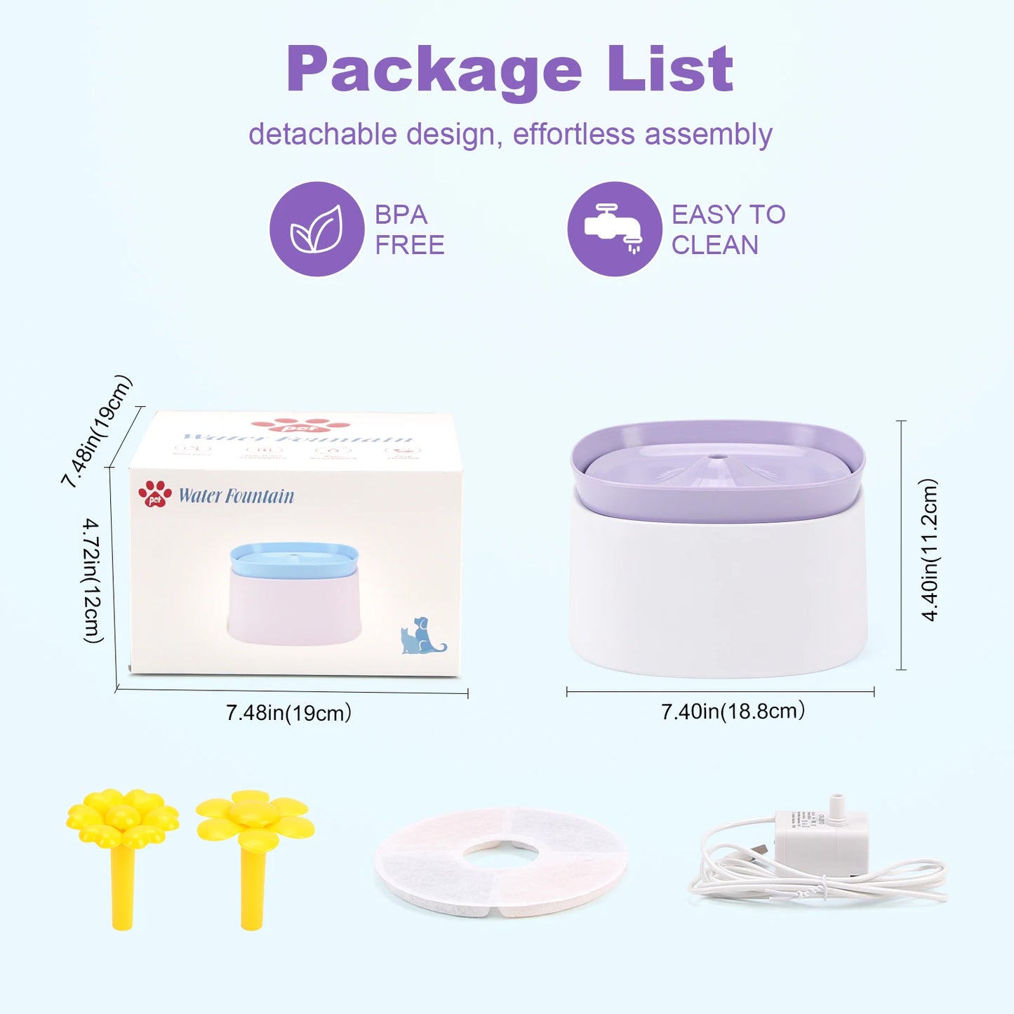 Pet Water Dispenser Low Decibel Cat Dog Automatic Water Dispenser with NozzleElectric Recirculate Filtring Drinker Pet Supplies