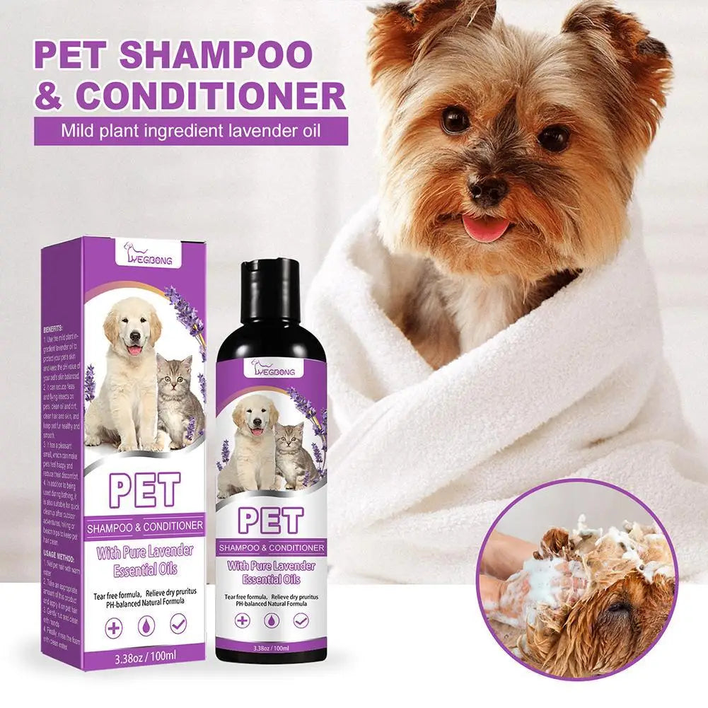 Dog & Cat Hair Fragrant, Decontamination, Bubble Deodorizing And Itching Relieving Bathing Pet Shampoo