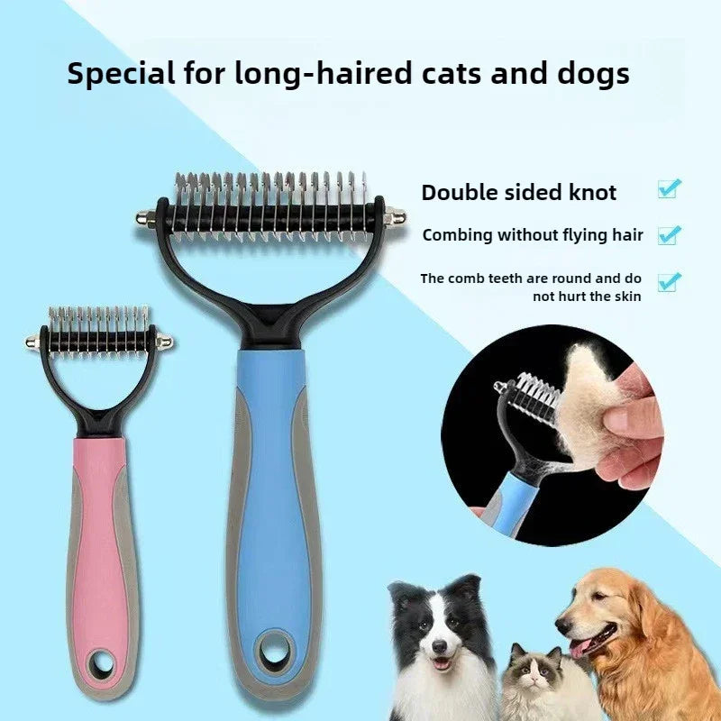 Pet Dogs Deshedding Grooming Brush Professional Dog Hair Remover Pet Fur Knot Cutter Puppy Cat Comb Brushes Shedding Supplies