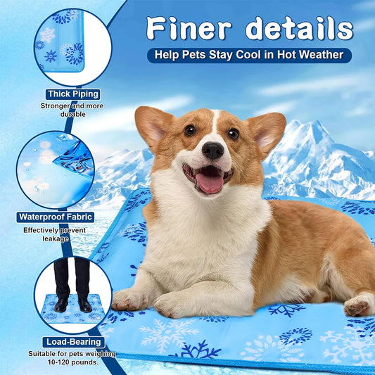 Premium Pet Cooling Mat Water-filled Ice Pad Instantly Cools Dog Portable Keep Your Pet Cool Summer for Dogs Cats Indoor Outdoor