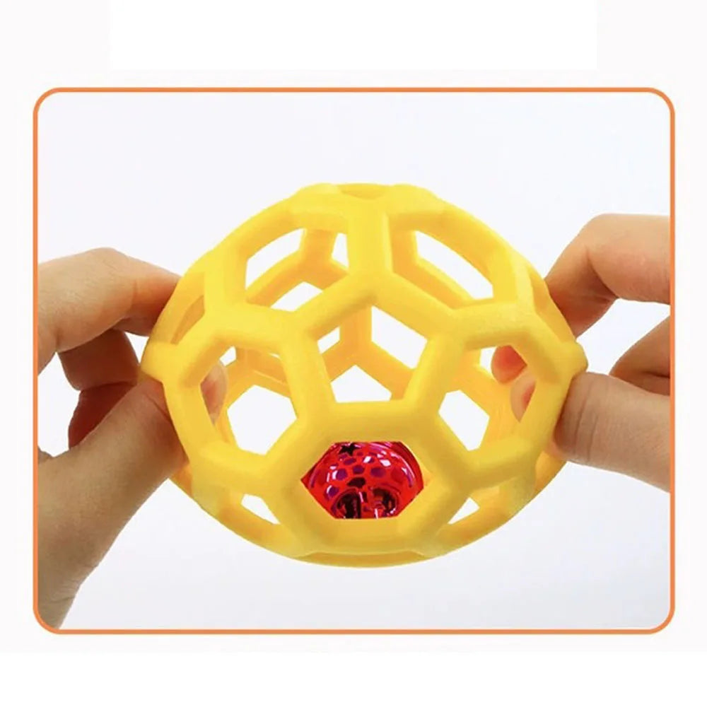 Dog Toy Ball, Pet Boredom Relief Bell Ball, Interactive Play Toy for Dogs, Fun Chew Ball with Bell