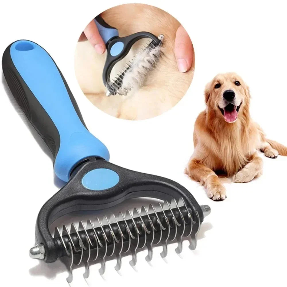 Pet Dogs Deshedding Grooming Brush Professional Dog Hair Remover Pet Fur Knot Cutter Puppy Cat Comb Brushes Shedding Supplies