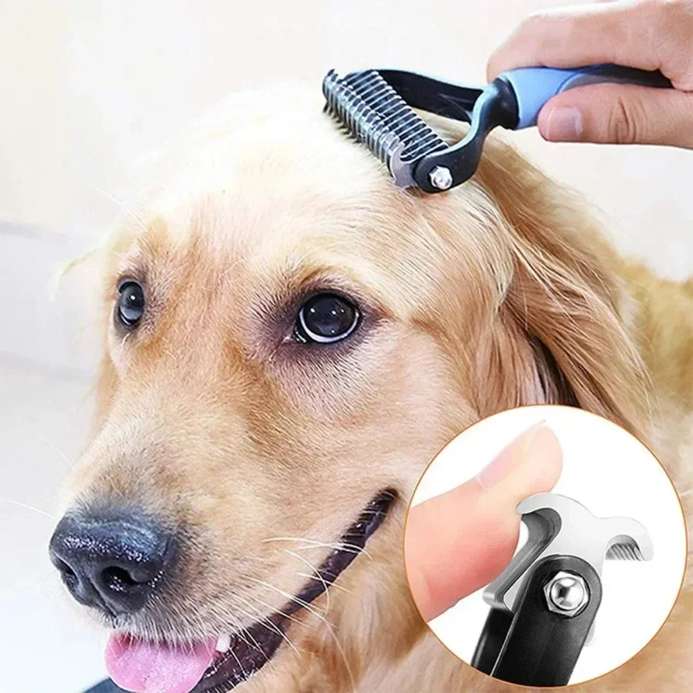 Pet Dogs Deshedding Grooming Brush Professional Dog Hair Remover Pet Fur Knot Cutter Puppy Cat Comb Brushes Shedding Supplies