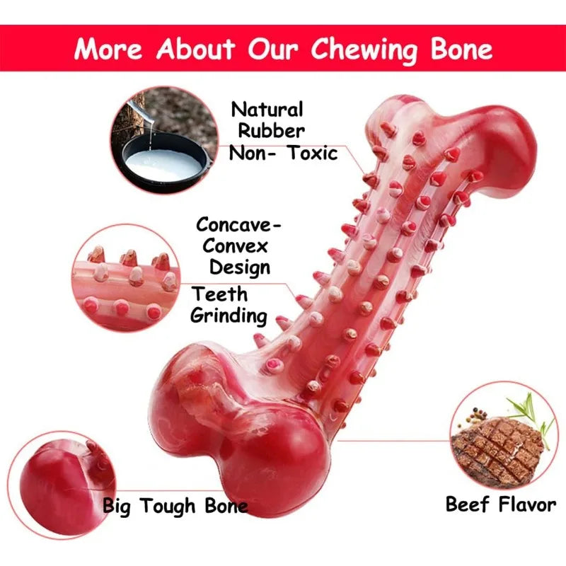 19.6cm Extra Tough Natural Rubber Dog Chew Bone for Aggressive Chewers