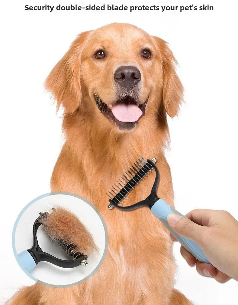 Pet Dogs Deshedding Grooming Brush Professional Dog Hair Remover Pet Fur Knot Cutter Puppy Cat Comb Brushes Shedding Supplies