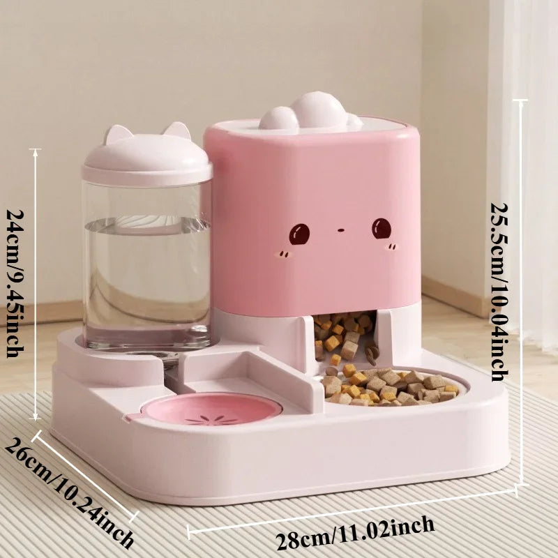 Cat Automatic Feeder Cute Smiling Feeding and Water Dispenser New Pet Supplies Suitable for Both Cats and Dogs