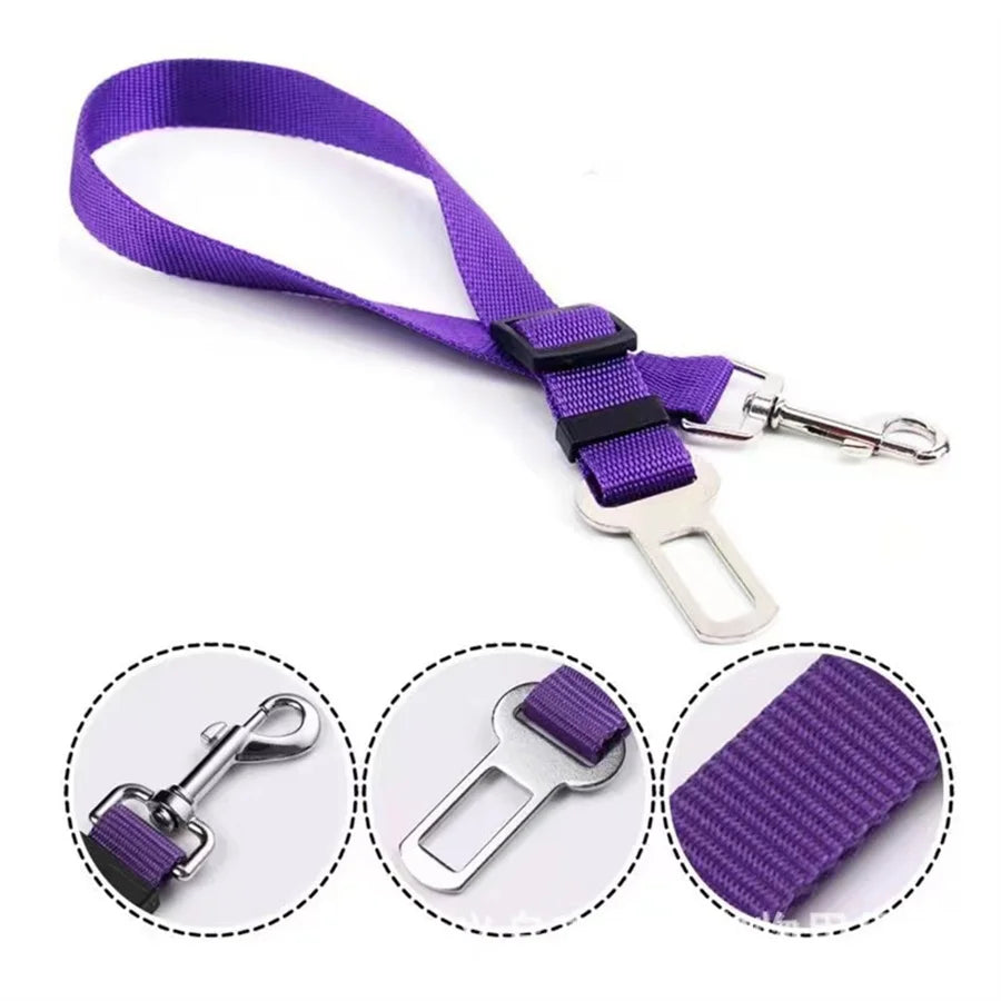 Dog & Cat Car Seat Belt Suitable for Universal Safety. Buckle And Adjustable