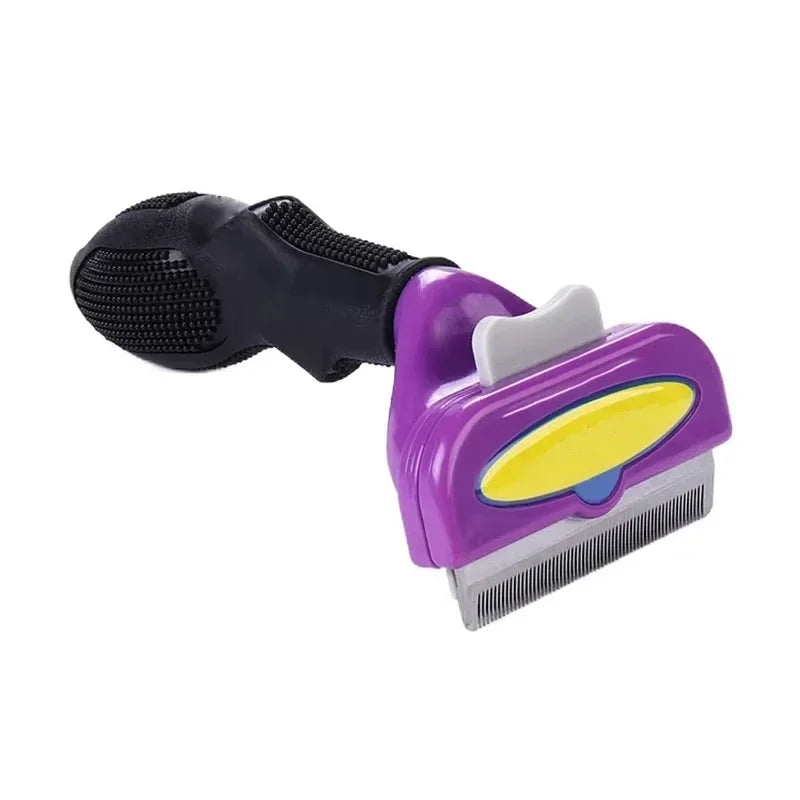 Pet Deshedding Brush. Removes Loose Hair and Tangles.
