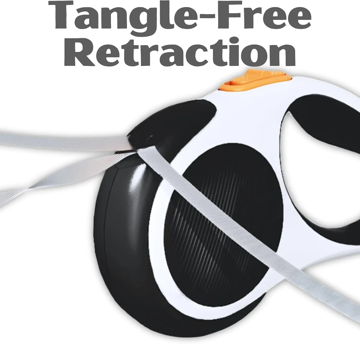 Retractable Dog Leash. Reflective Nylon Tape, Tangle Free, Anti-Slip Handle with One Button Control