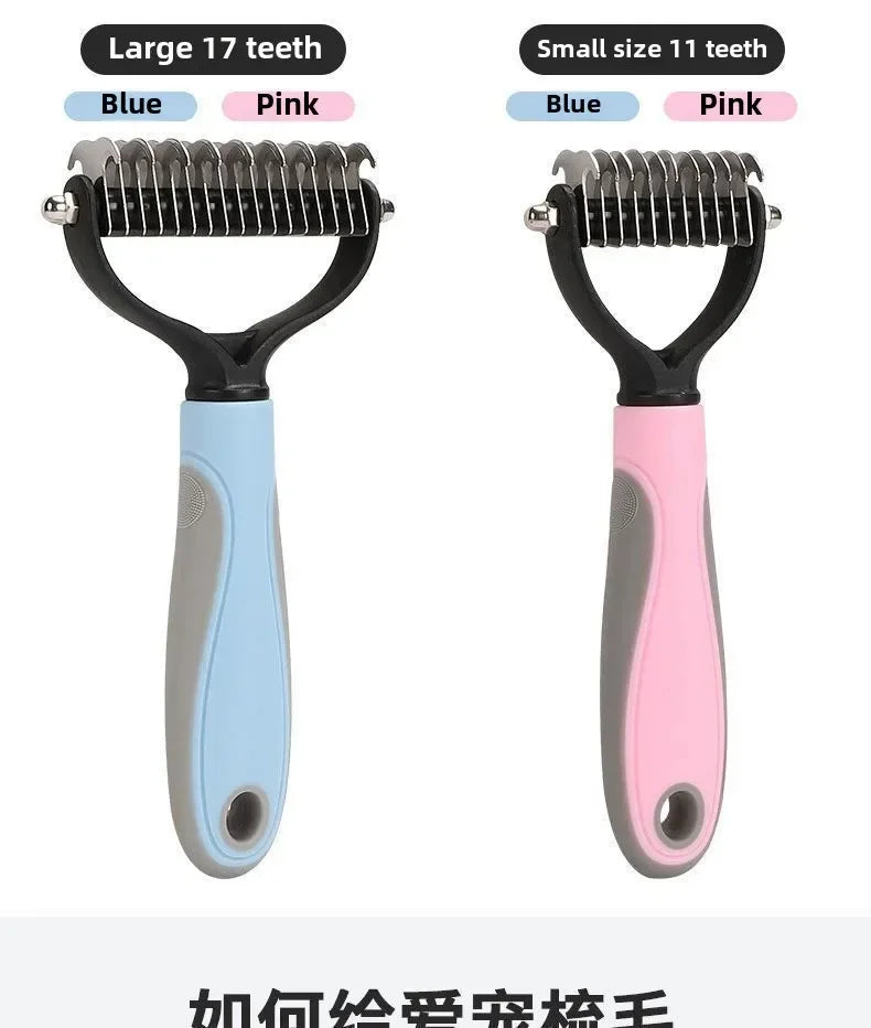 Pet Dogs Deshedding Grooming Brush Professional Dog Hair Remover Pet Fur Knot Cutter Puppy Cat Comb Brushes Shedding Supplies