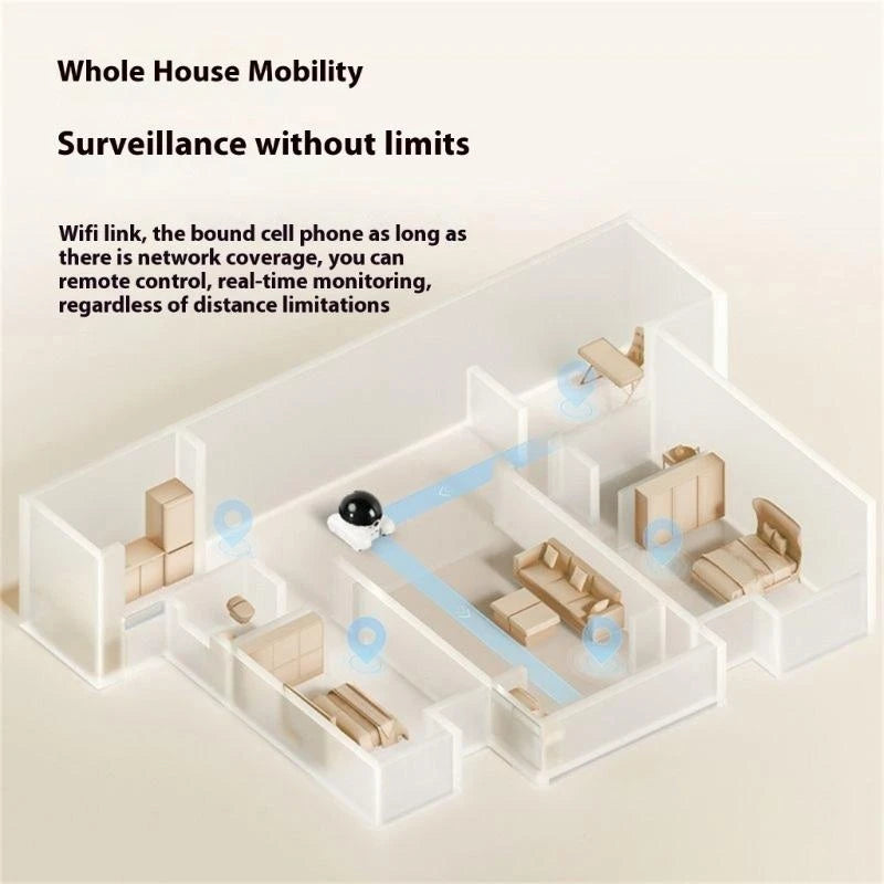 Treaded Wheel Pet Camera 1080P Real Time App Controlled For Pet Dogs & Cats