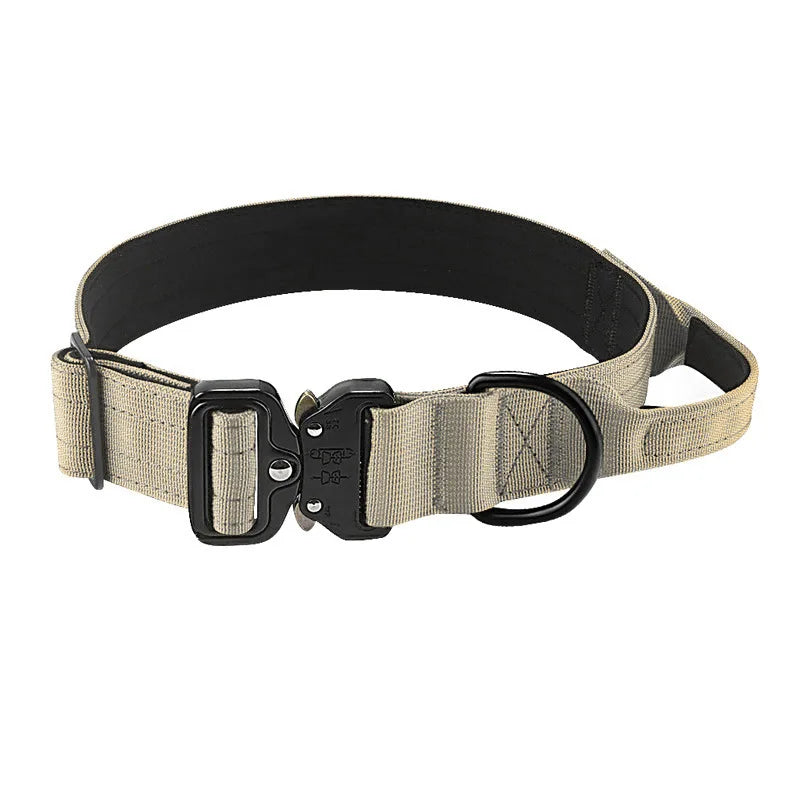 Heavy Duty Tactical Dog Collar – Adjustable Nylon with Metal Buckle, Durable & Comfortable.