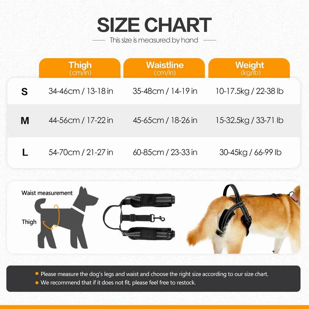 Dog Vest Adjustable Hip Support Harness For Elderly Or Disabled Dogs