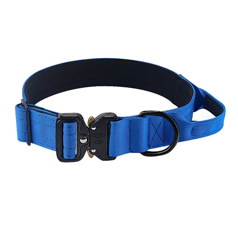 Heavy Duty Tactical Dog Collar – Adjustable Nylon with Metal Buckle, Durable & Comfortable.