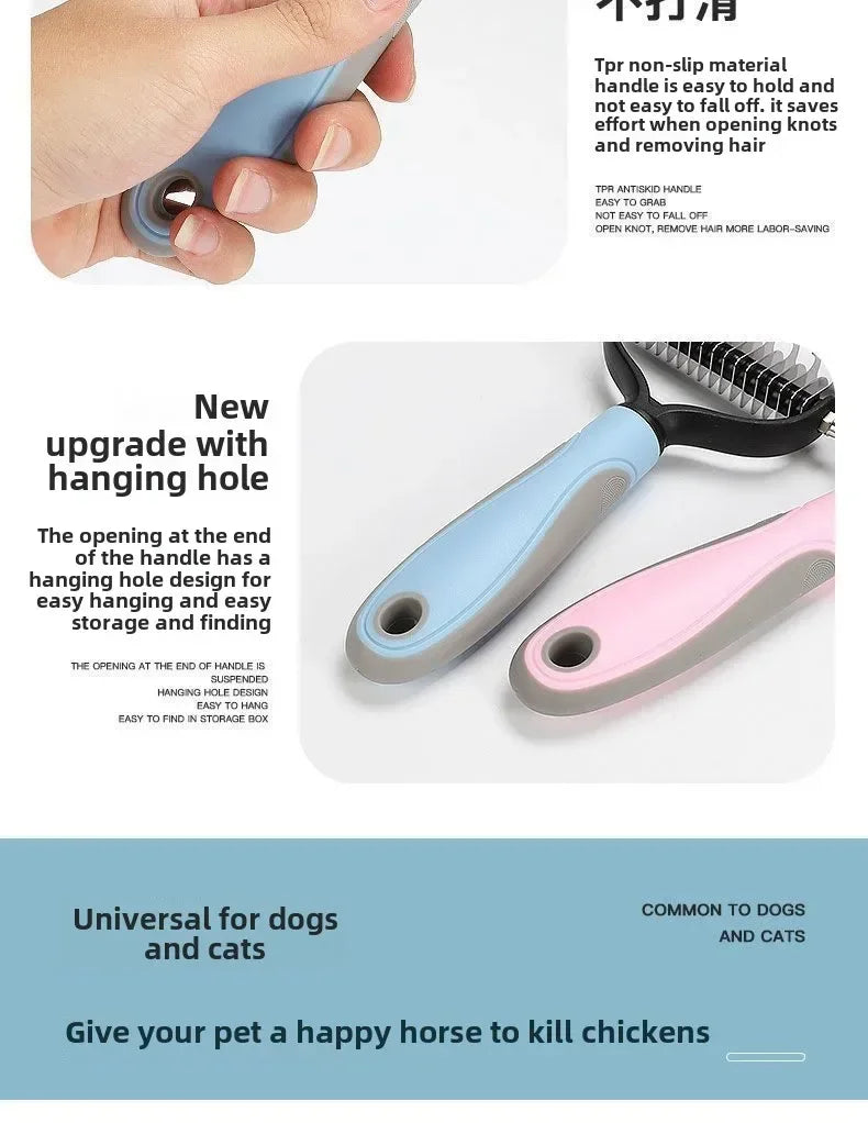 Pet Dogs Deshedding Grooming Brush Professional Dog Hair Remover Pet Fur Knot Cutter Puppy Cat Comb Brushes Shedding Supplies