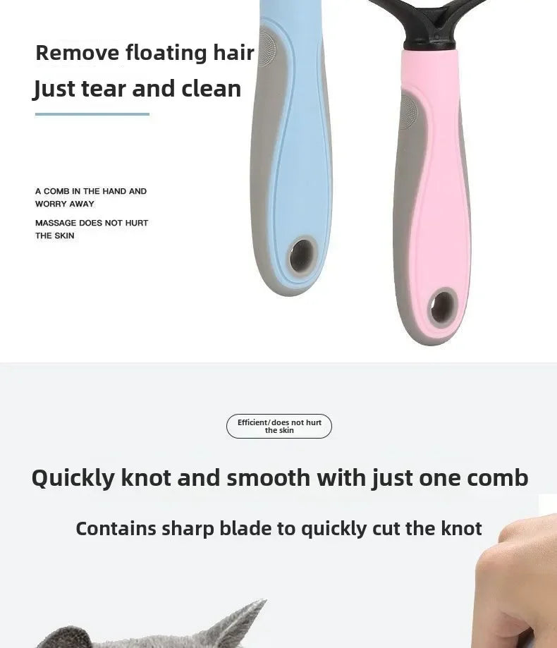 Pet Dogs Deshedding Grooming Brush Professional Dog Hair Remover Pet Fur Knot Cutter Puppy Cat Comb Brushes Shedding Supplies