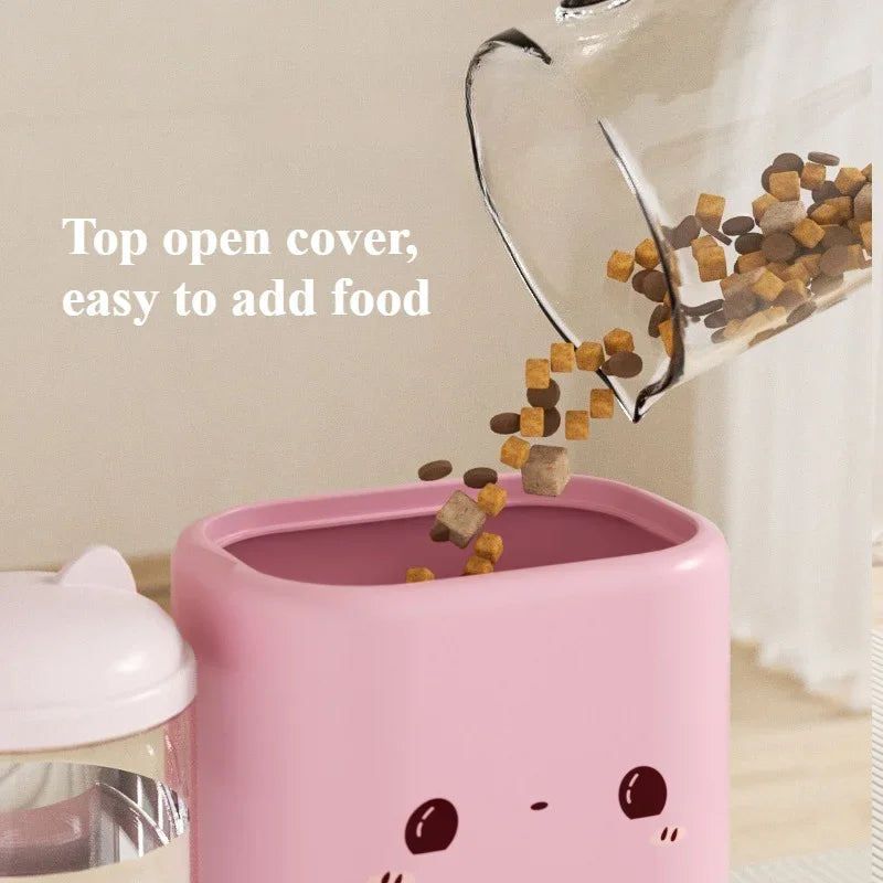 Cat Automatic Feeder Cute Smiling Feeding and Water Dispenser New Pet Supplies Suitable for Both Cats and Dogs