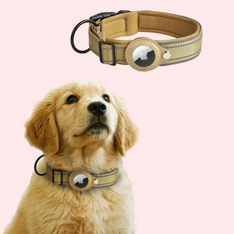 AirTag Reflective Dog Collar Padded