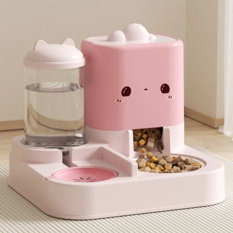 Cat Automatic Feeder Cute Smiling Feeding and Water Dispenser New Pet Supplies Suitable for Both Cats and Dogs