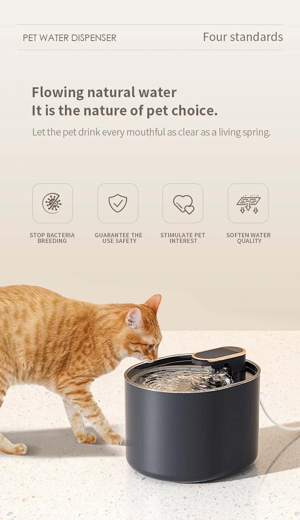 Dog/Cat Water Fountain 3L Automatic Water Dispenser with LED Light Ultra Silent Pet Drinking Water Fountain Automatic Pet Feeder